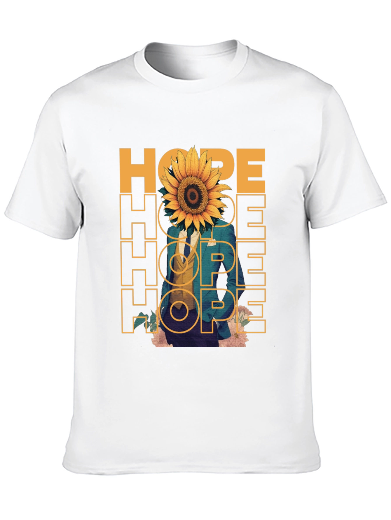 Camiseta Negra Hope con Girasol