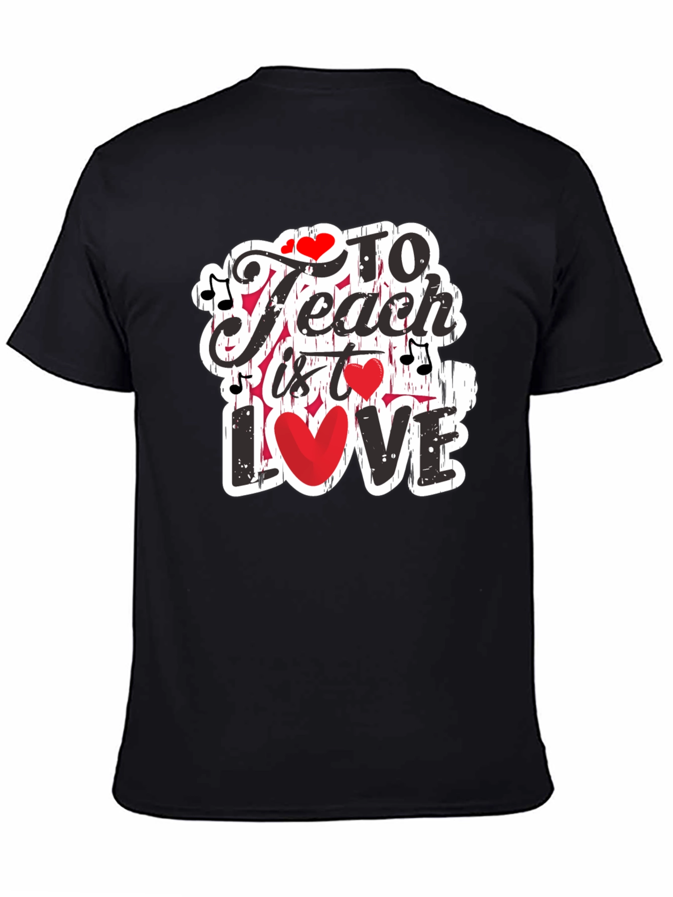 Camiseta Negra con Diseño Enseñar es Amar