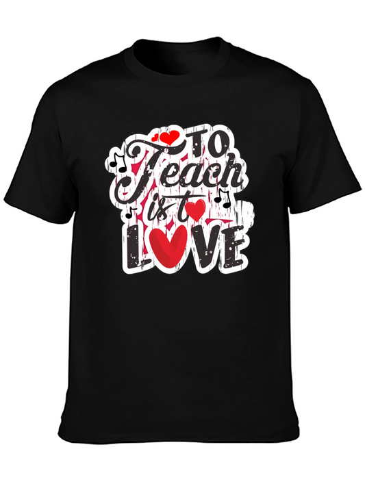 Camiseta Negra con Diseño Enseñar es Amar