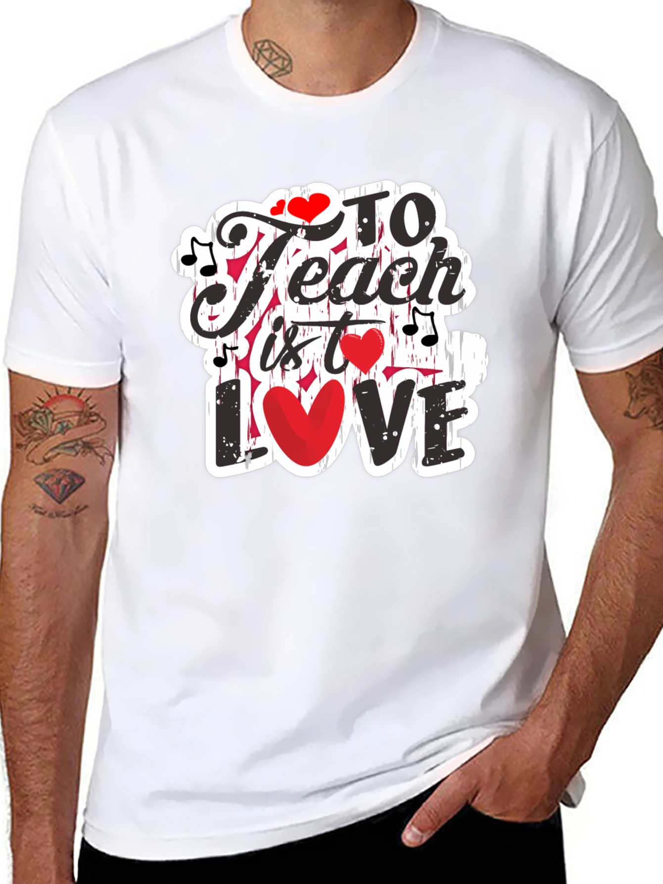 Camiseta Negra con Diseño Enseñar es Amar