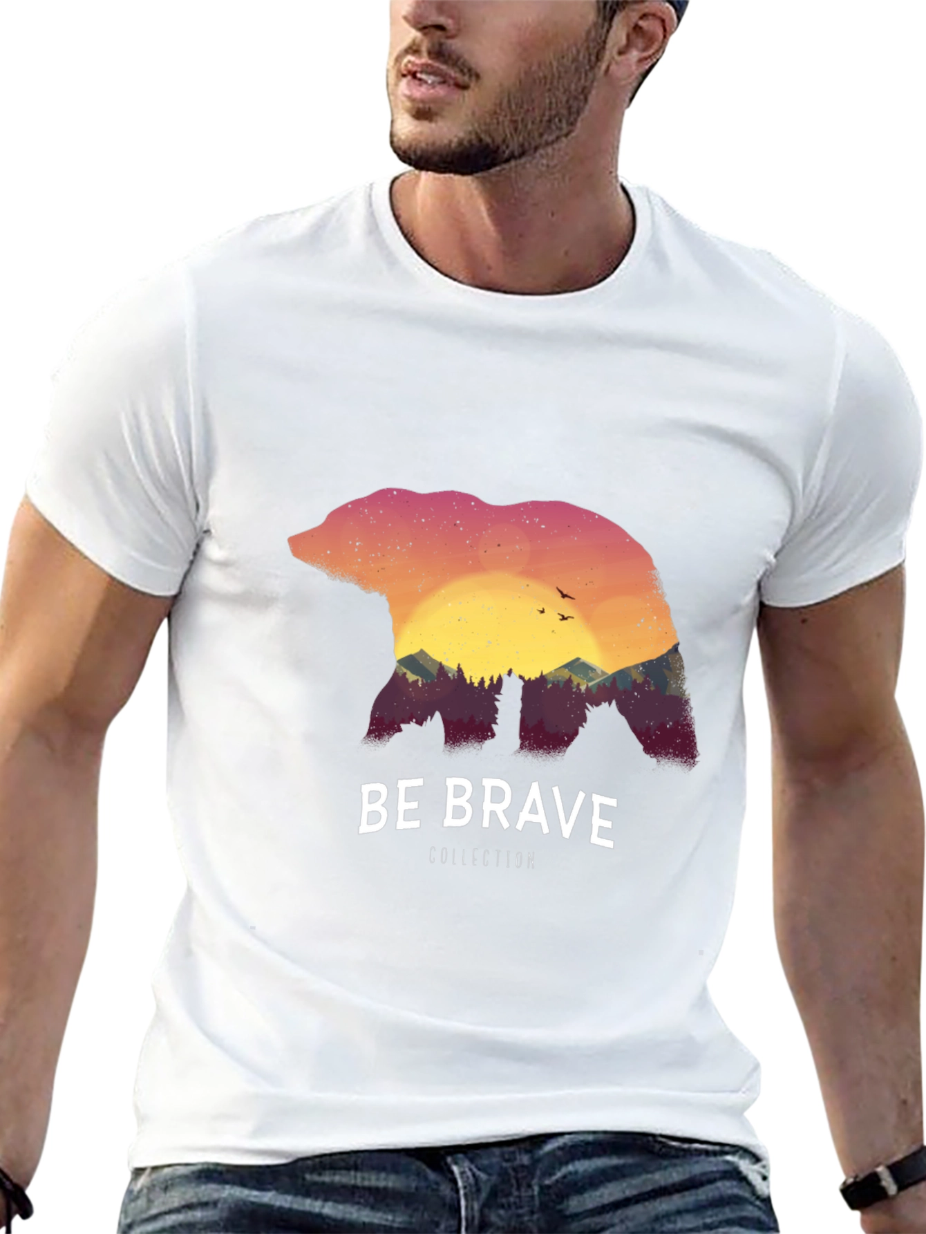 Camiseta Negra Be Brave Colección Oso Montaña