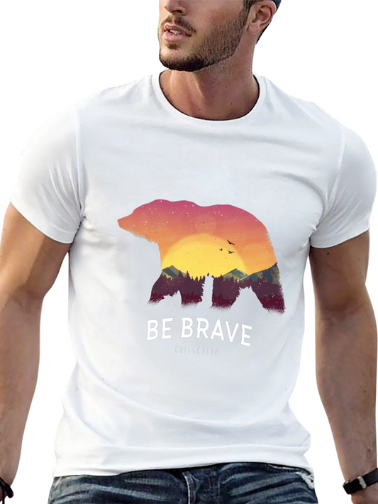 Camiseta Negra Be Brave Colección Oso Montaña