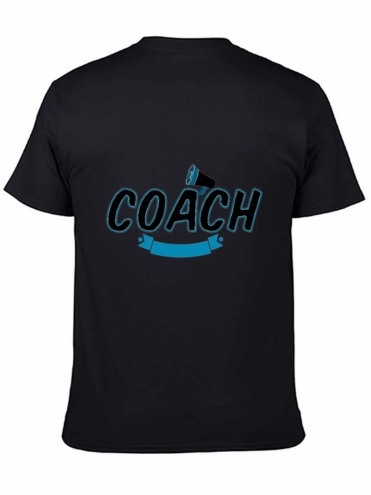 Camiseta Negra Coach con Megáfono - Diseño Deportivo