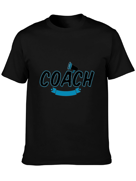Camiseta Negra Coach con Megáfono - Diseño Deportivo