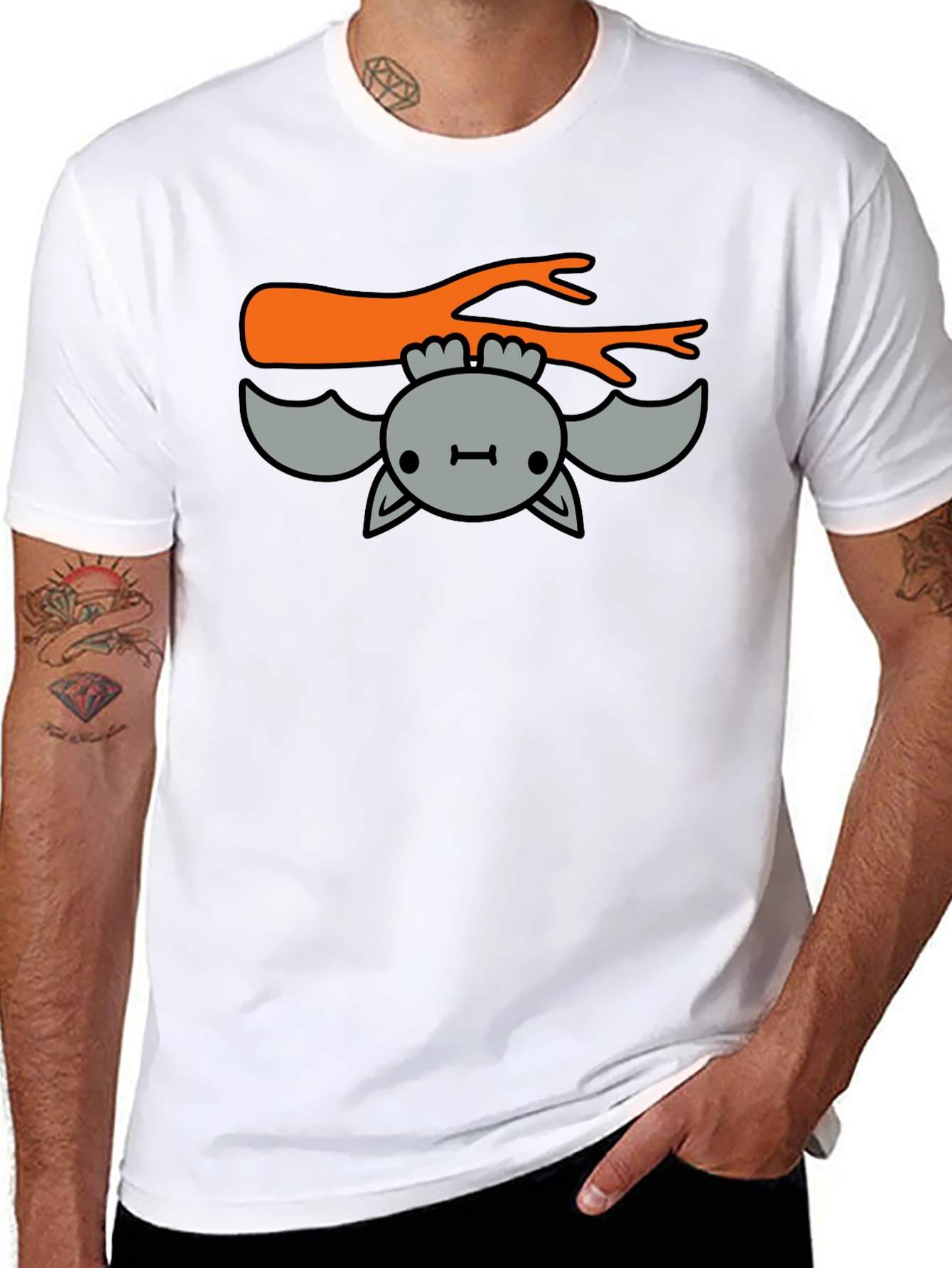 Camiseta Negra con Diseño de Murciélago Adorable