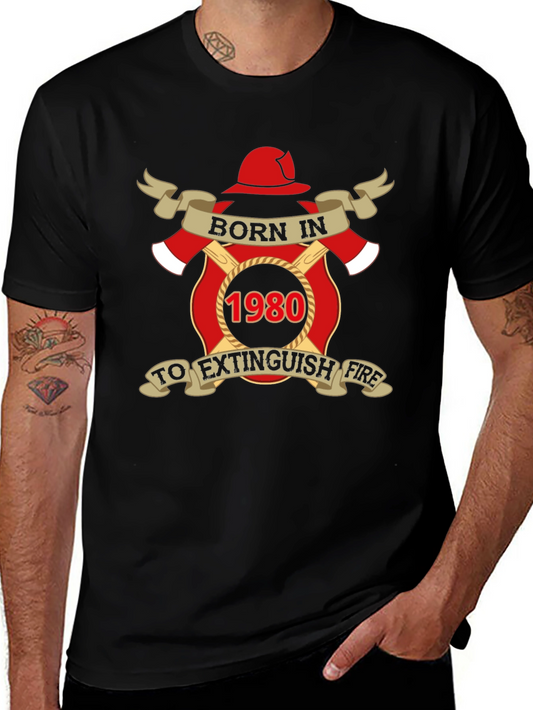 Camiseta Bombero Nacido en 1980