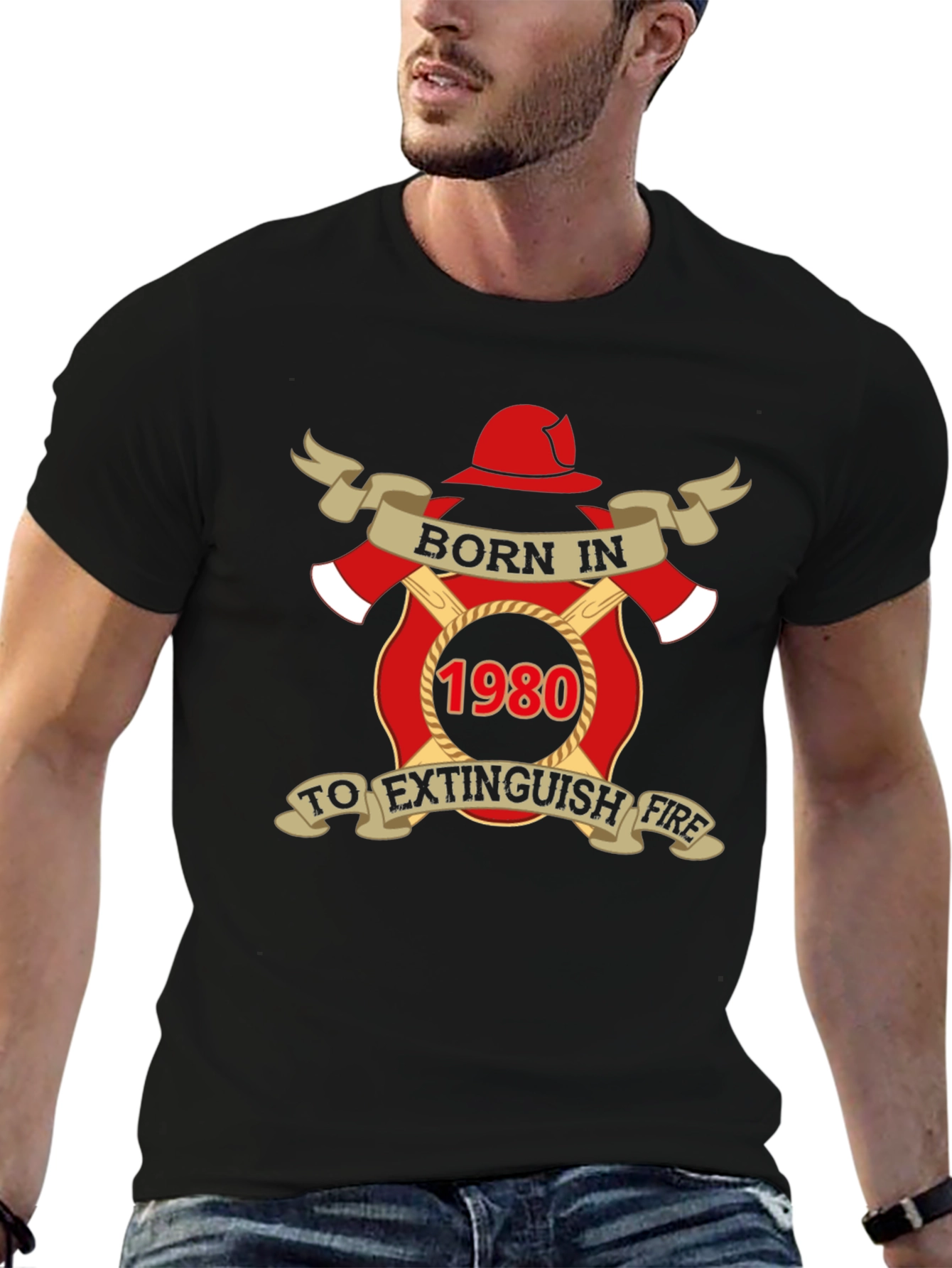 Camiseta Bombero Nacido en 1980