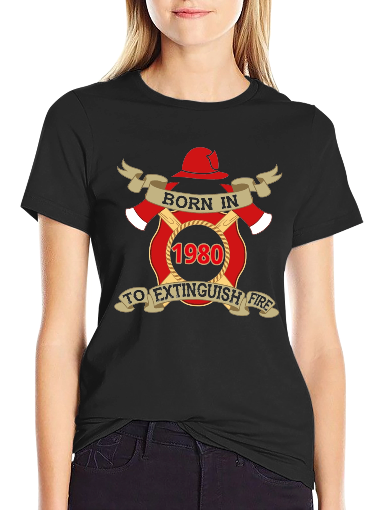 Camiseta Bombero Nacido en 1980