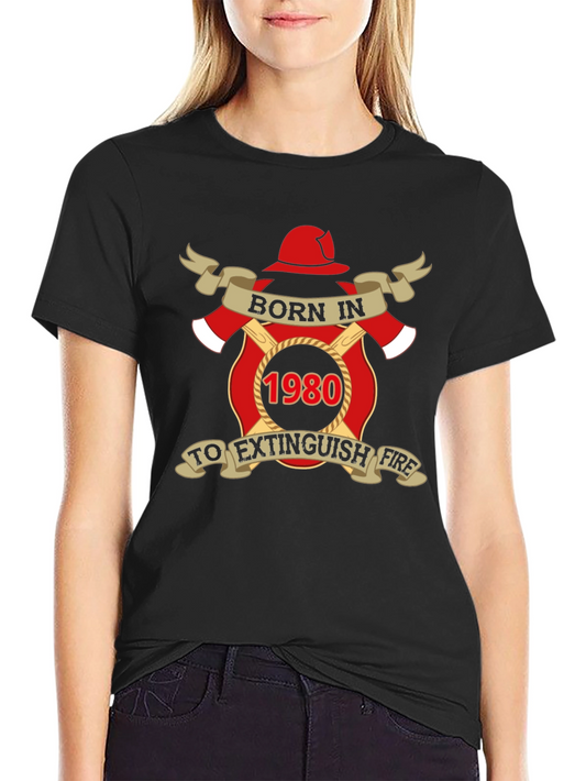 Camiseta Bombero Nacido en 1980