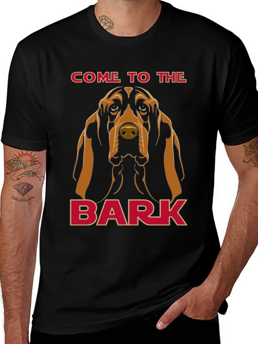 Camiseta Negra con Diseño de Bloodhound The Bark