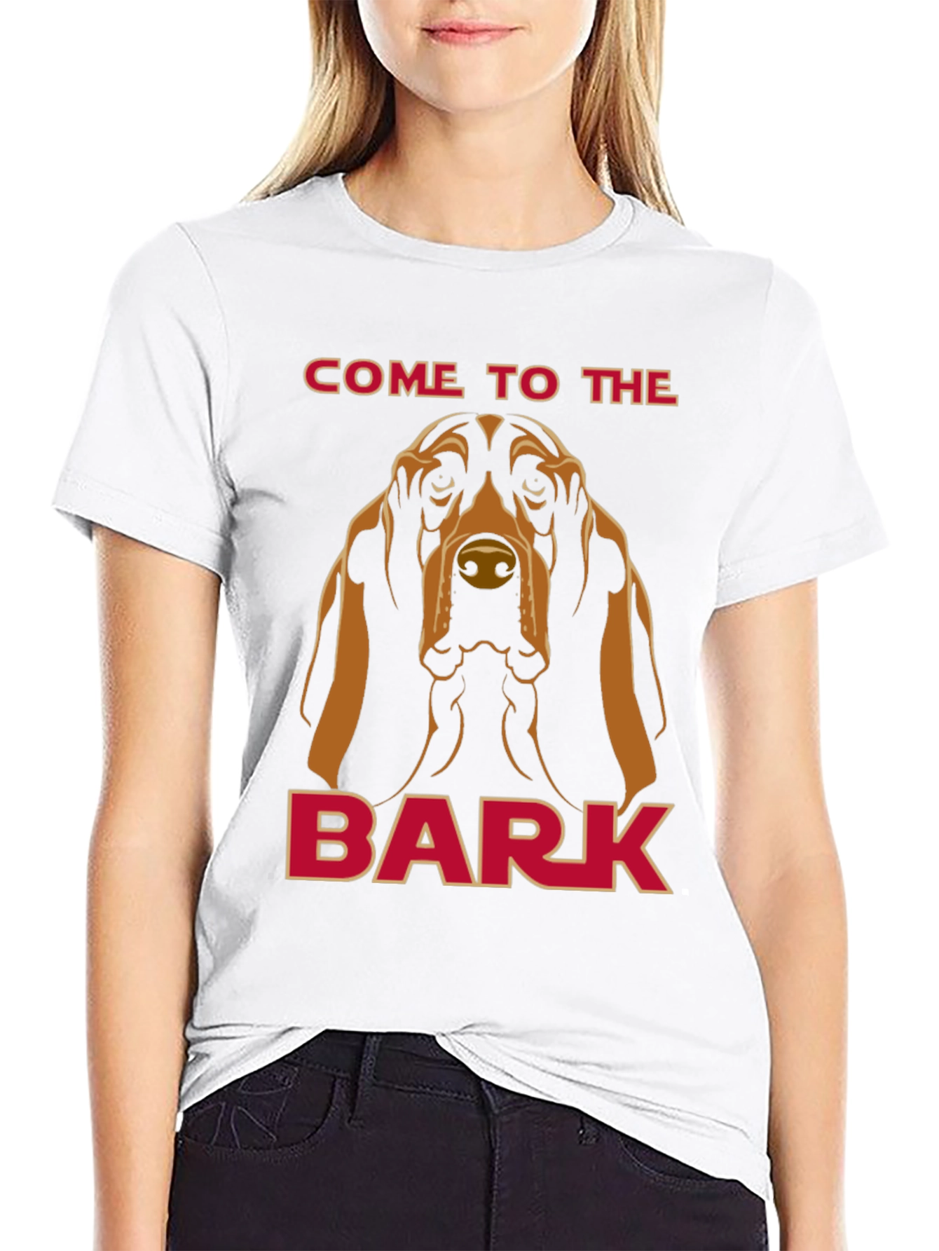 Camiseta Negra con Diseño de Bloodhound The Bark