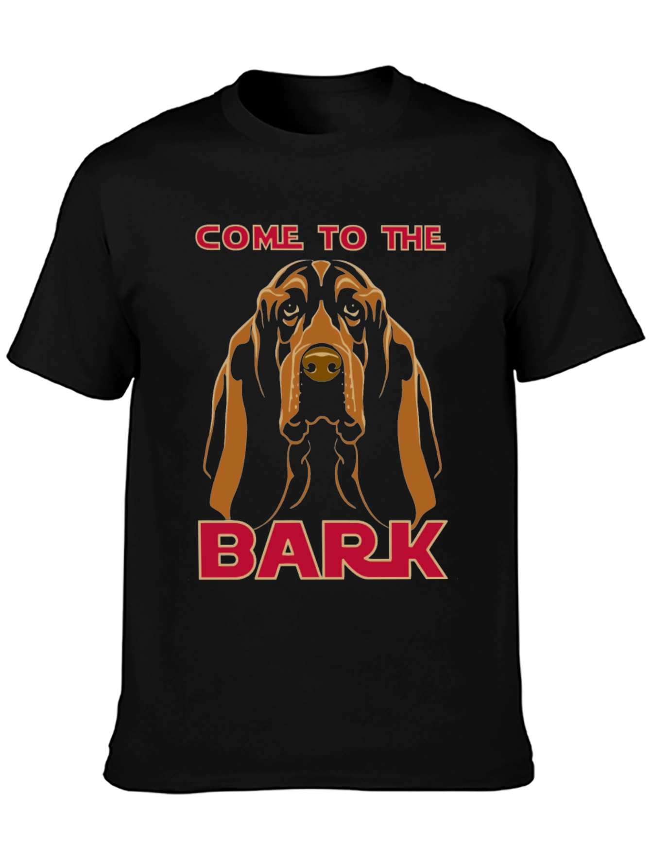 Camiseta Negra con Diseño de Bloodhound The Bark