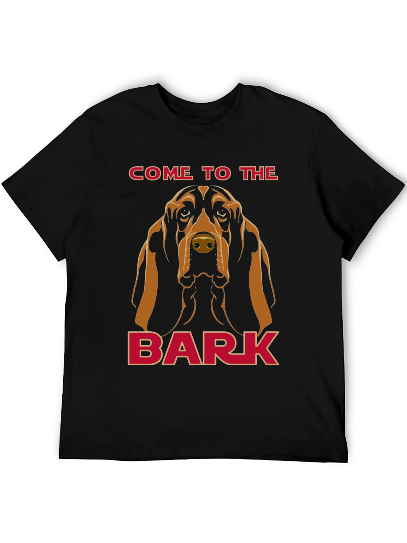 Camiseta Negra con Diseño de Bloodhound The Bark