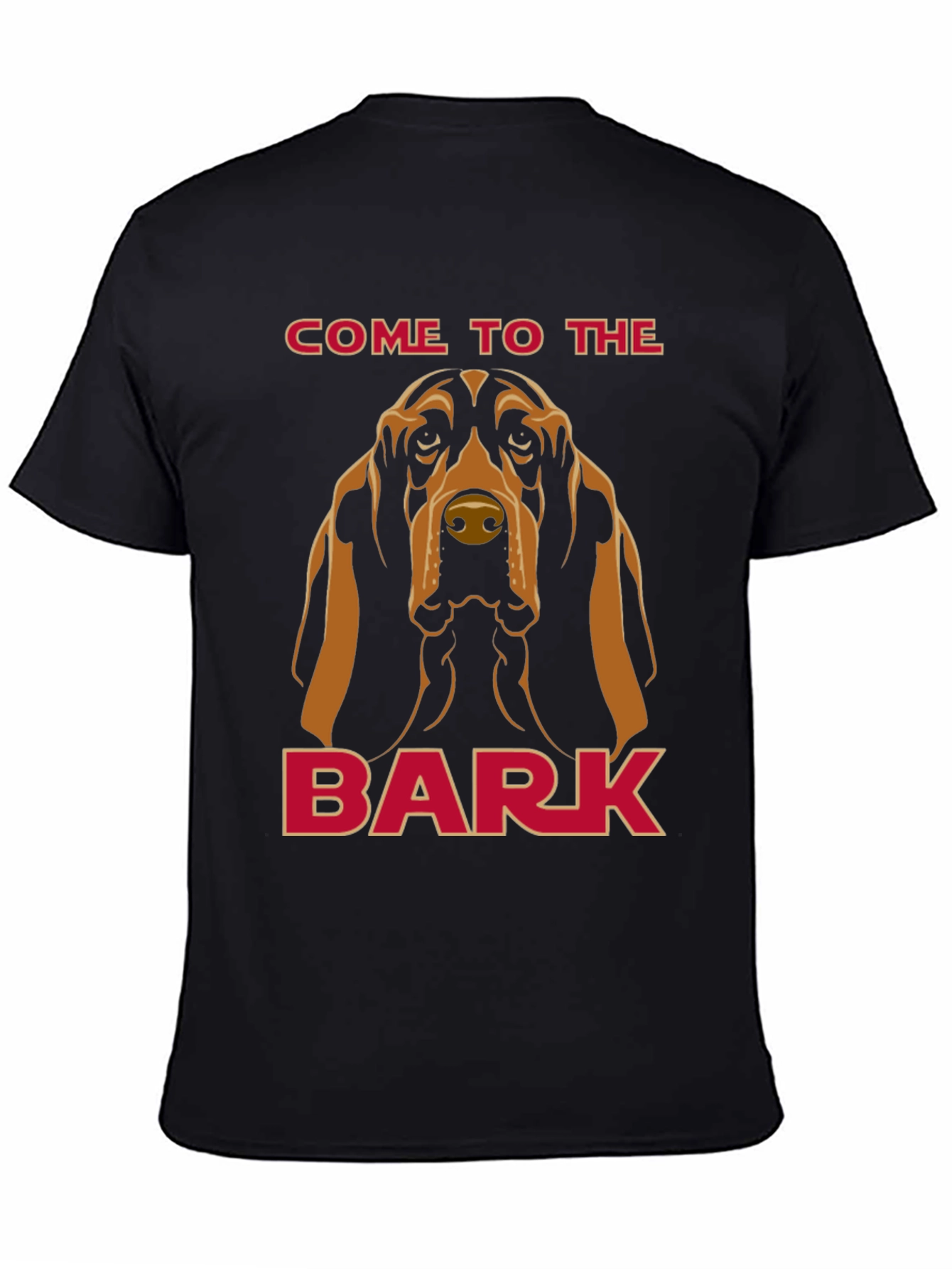 Camiseta Negra con Diseño de Bloodhound The Bark