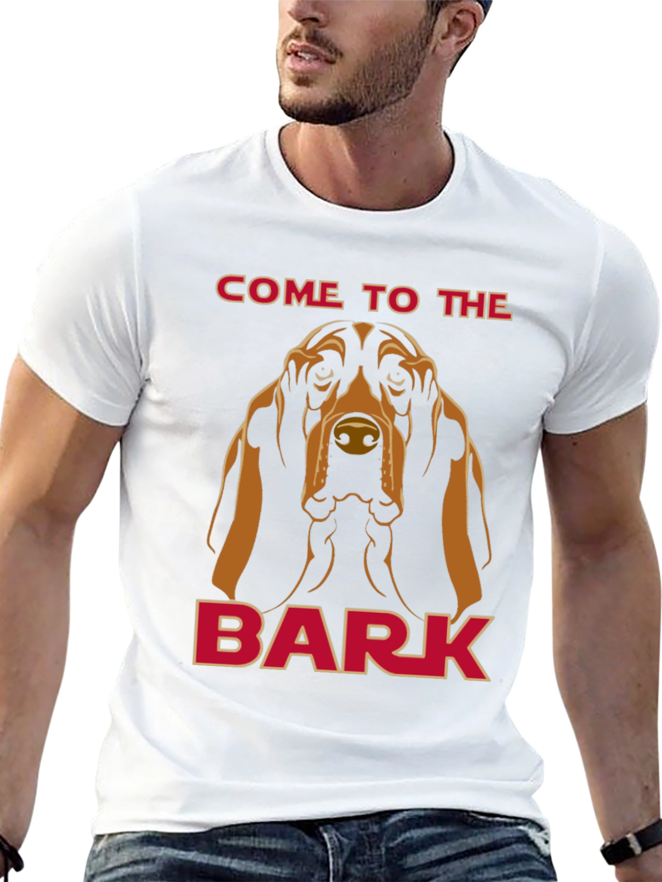 Camiseta Negra con Diseño de Bloodhound The Bark
