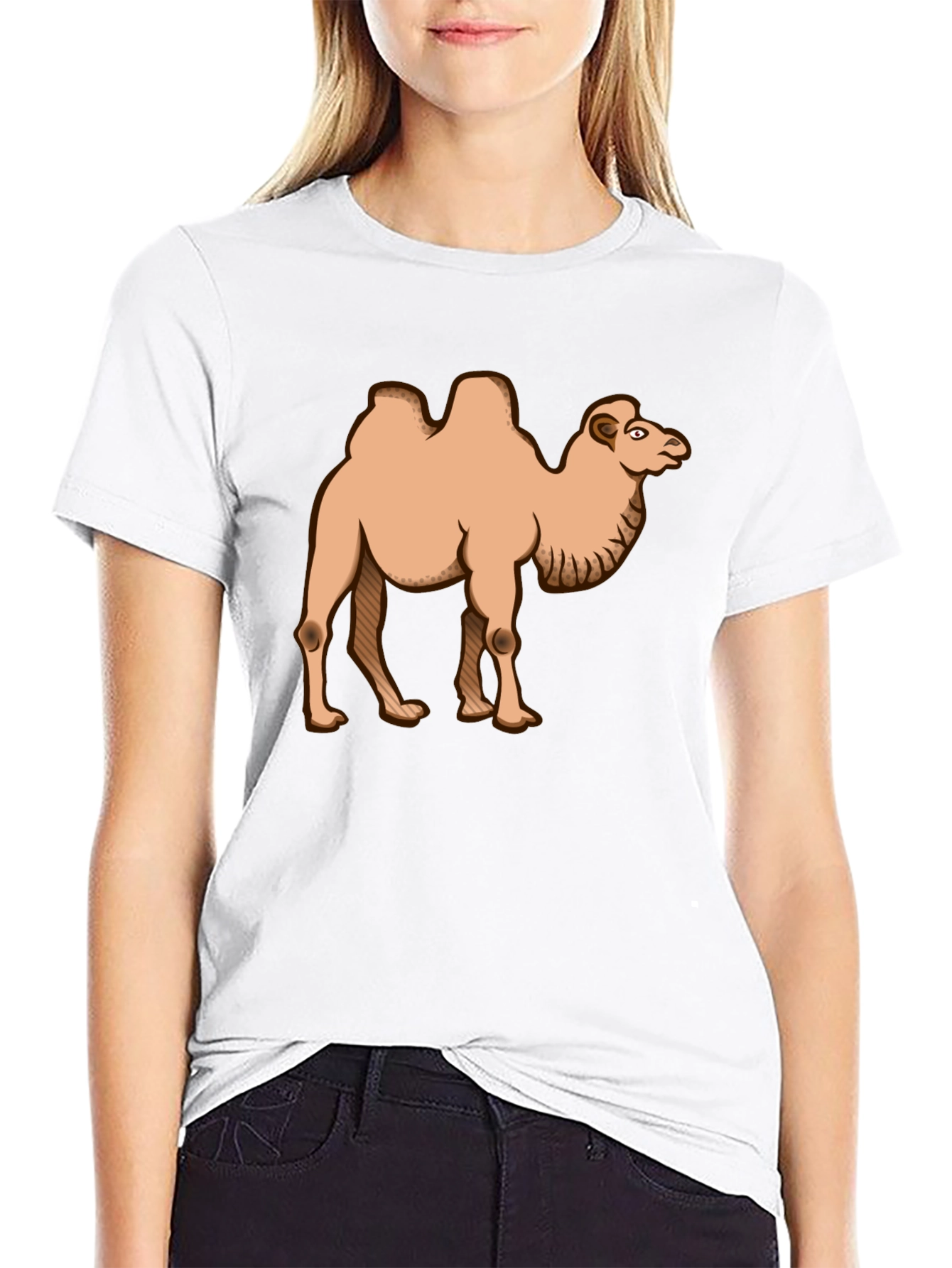Camiseta Negra con Diseño de Camello