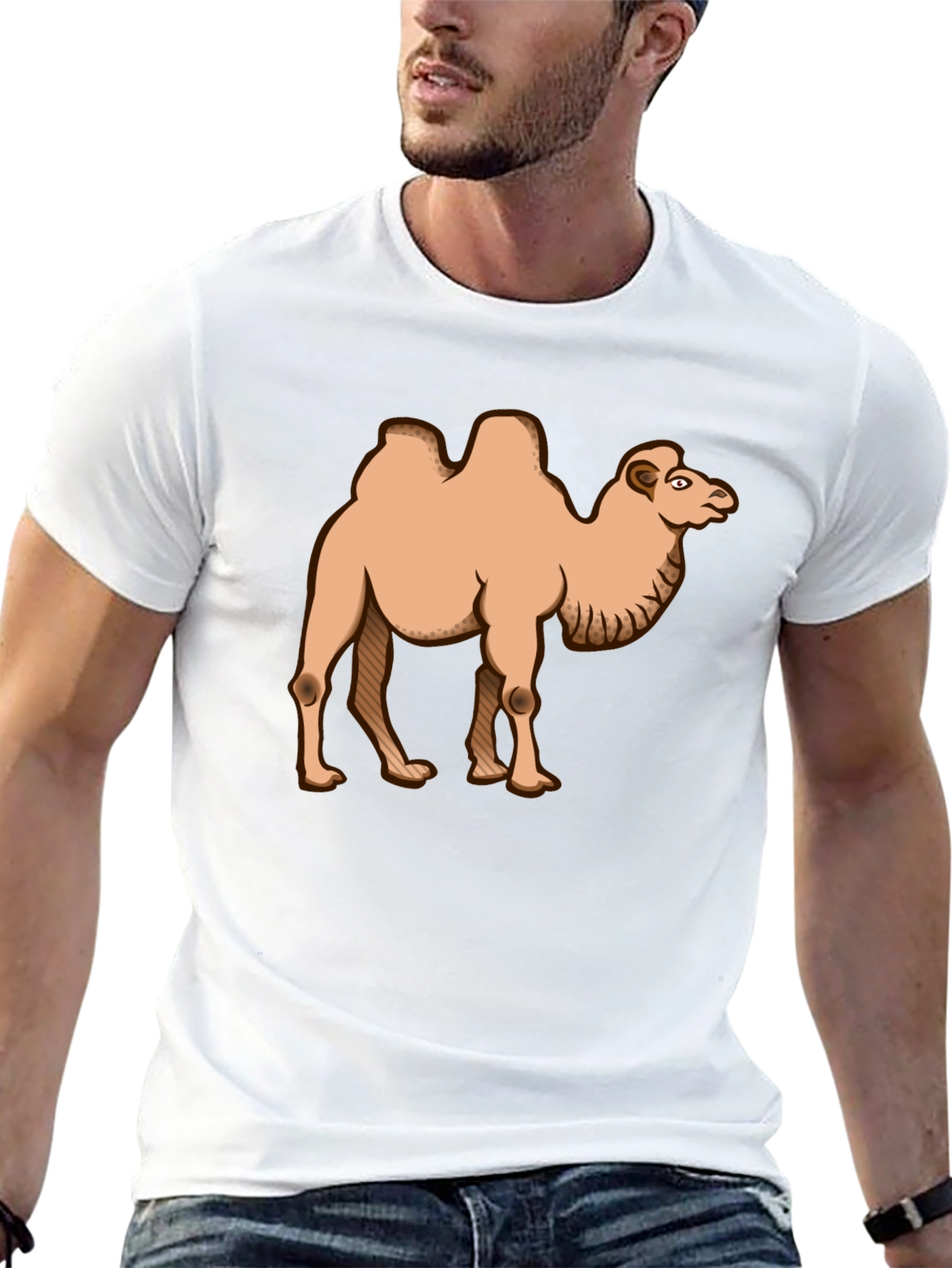 Camiseta Negra con Diseño de Camello