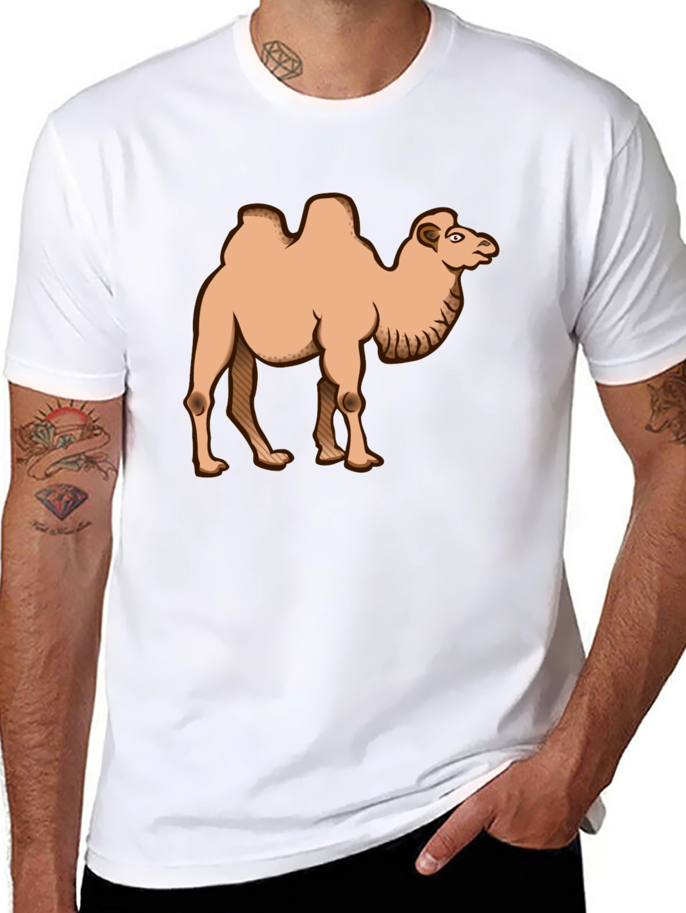 Camiseta Negra con Diseño de Camello