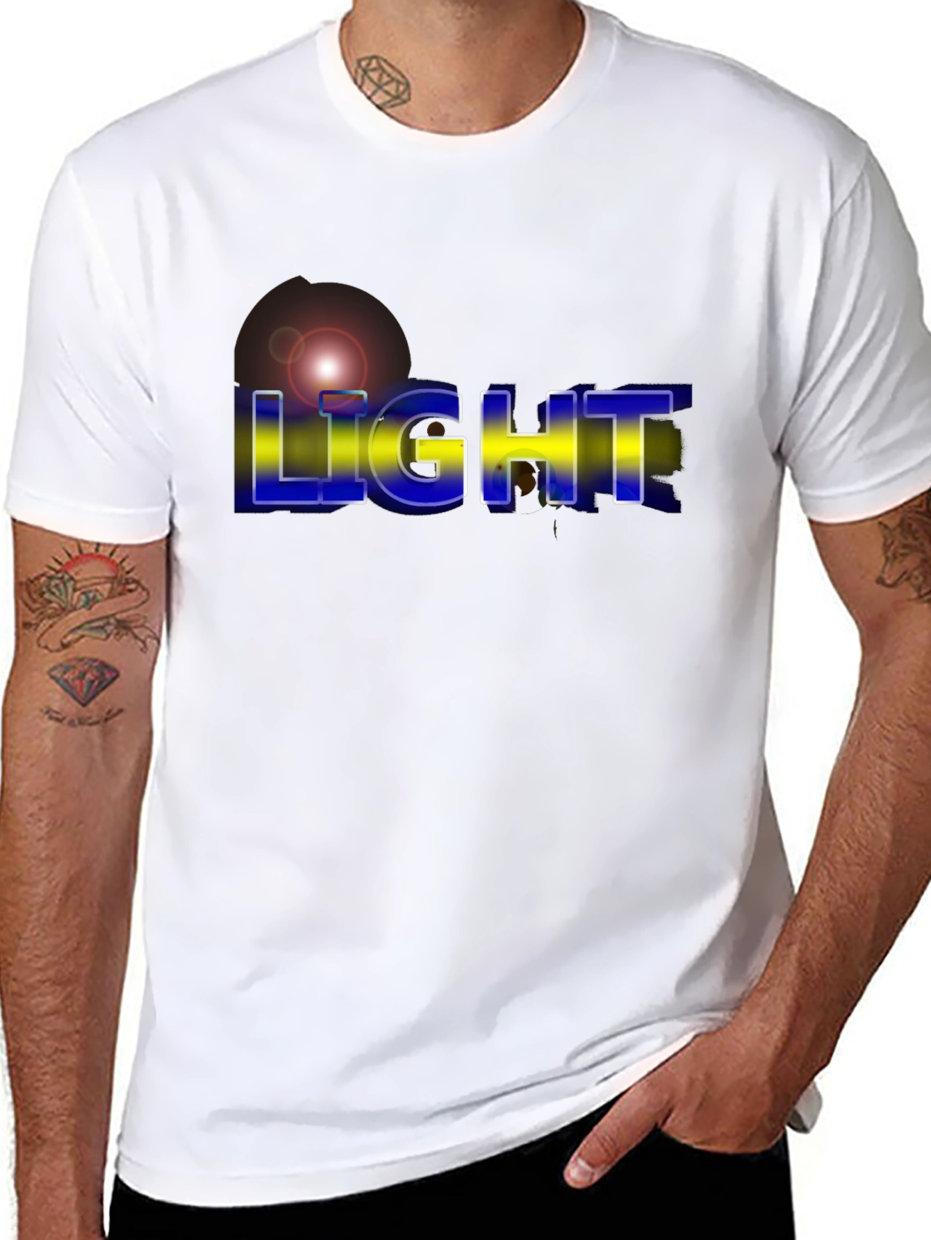 Camiseta Negra Hombre - Diseño Light Moderno