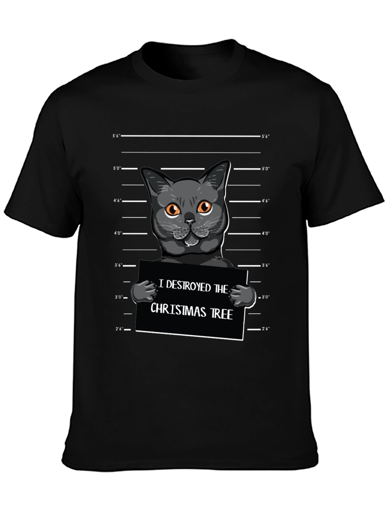 Camiseta Negra Gato Destructor de Árboles