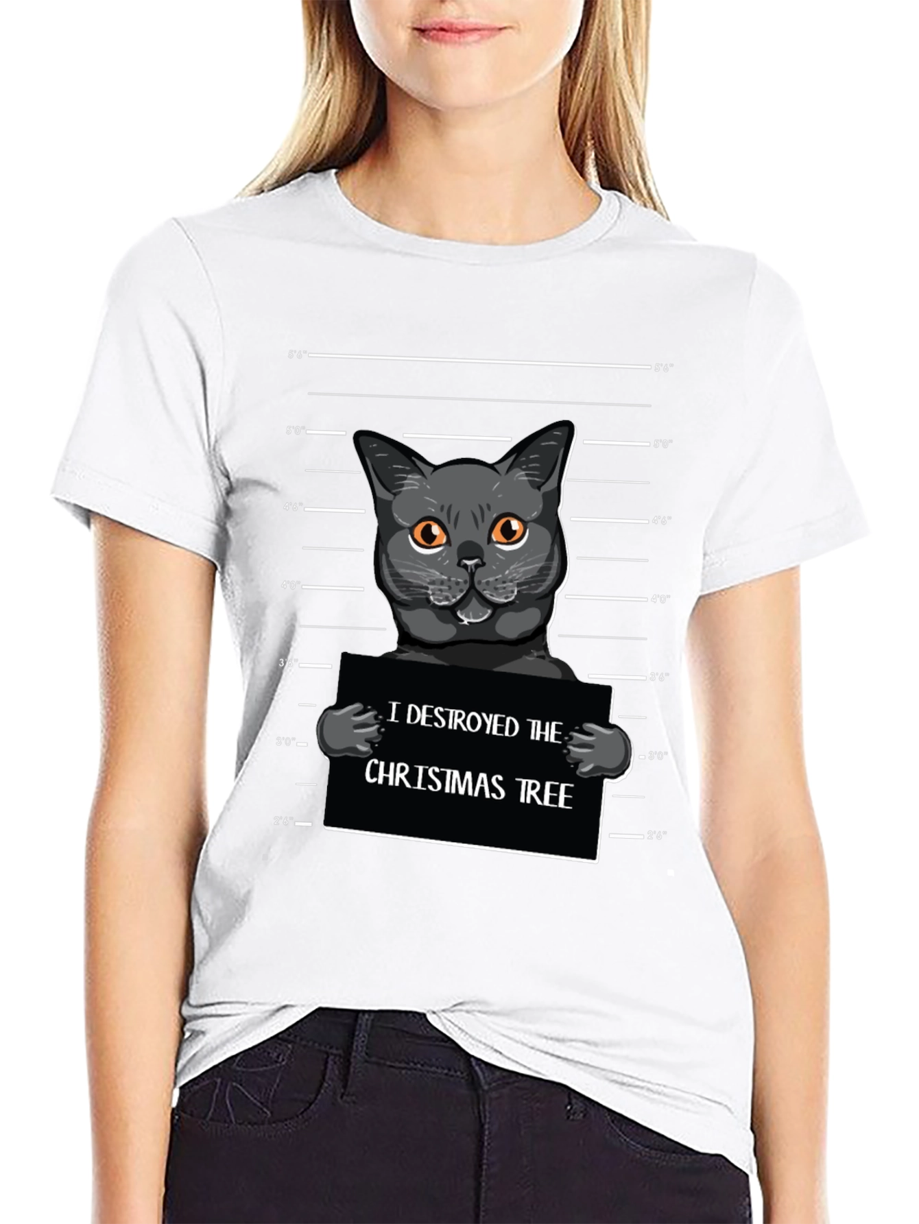 Camiseta Negra Gato Destructor de Árboles