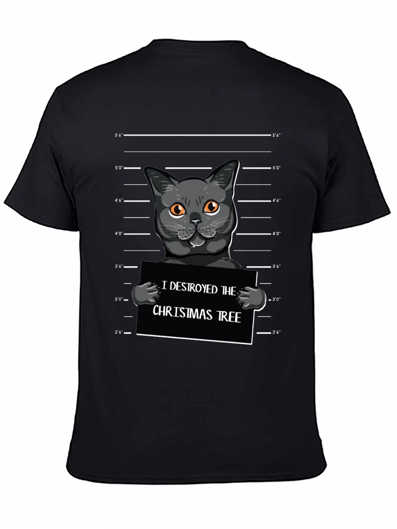 Camiseta Negra Gato Destructor de Árboles