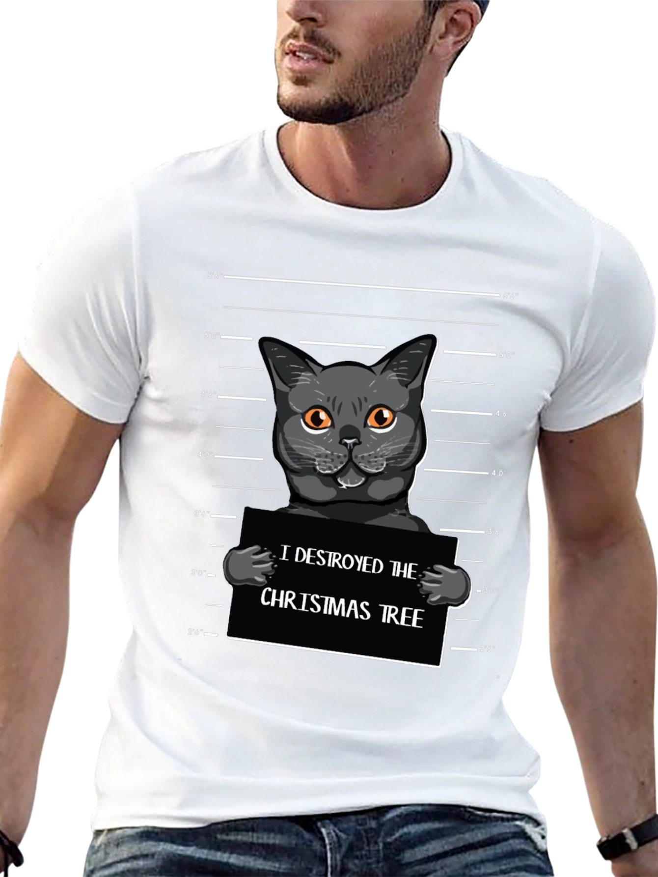 Camiseta Negra Gato Destructor de Árboles