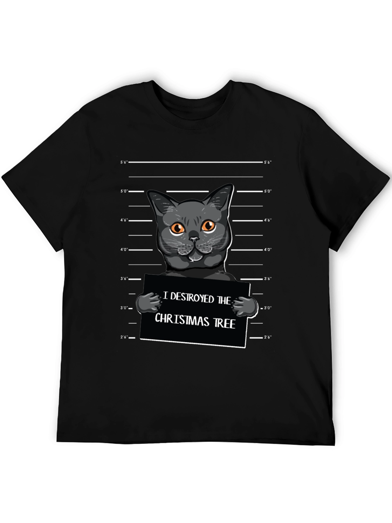 Camiseta Negra Gato Destructor de Árboles