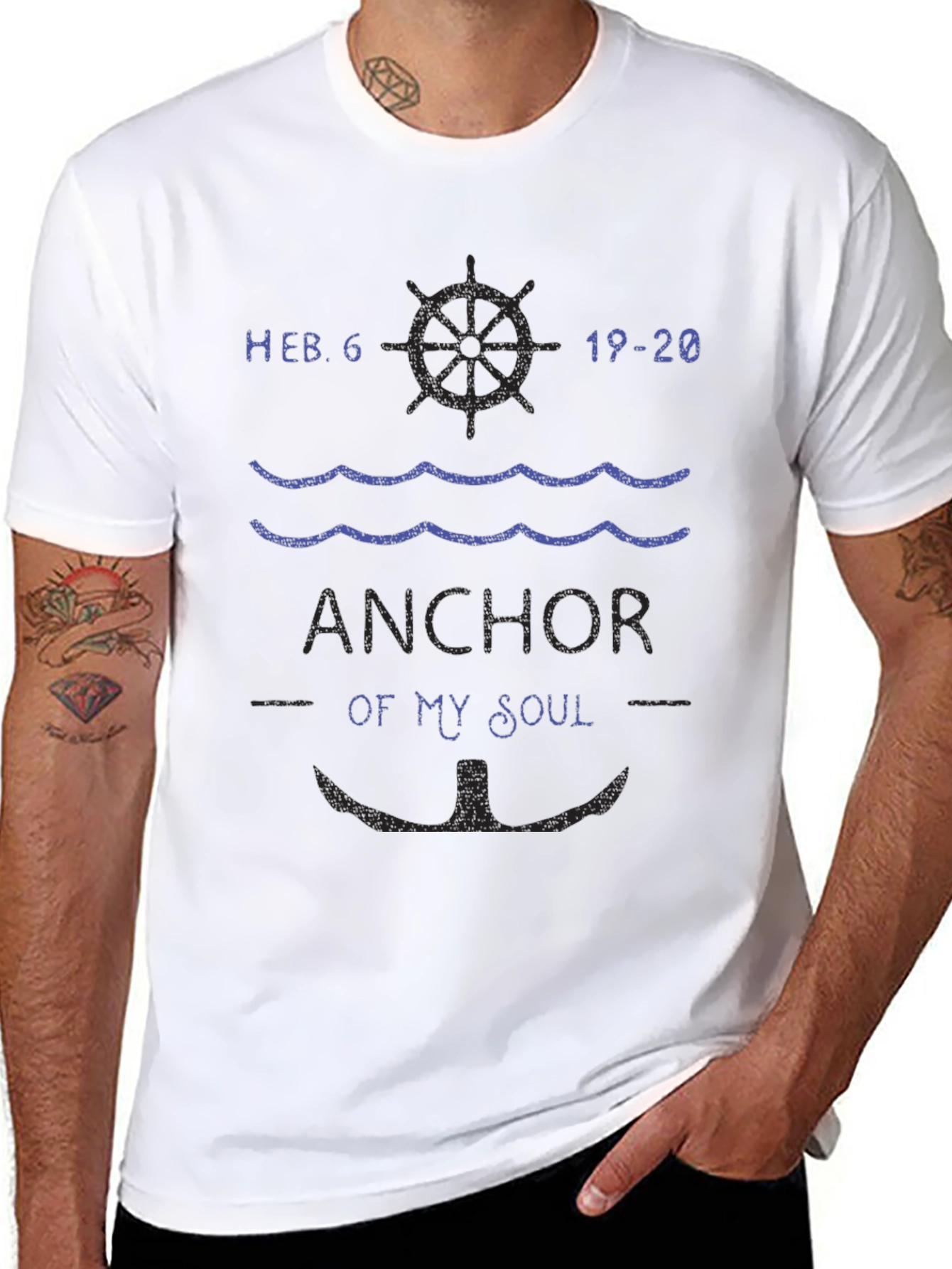 Camiseta Negra: Ancla de mi Alma Hebreos 6:19-20