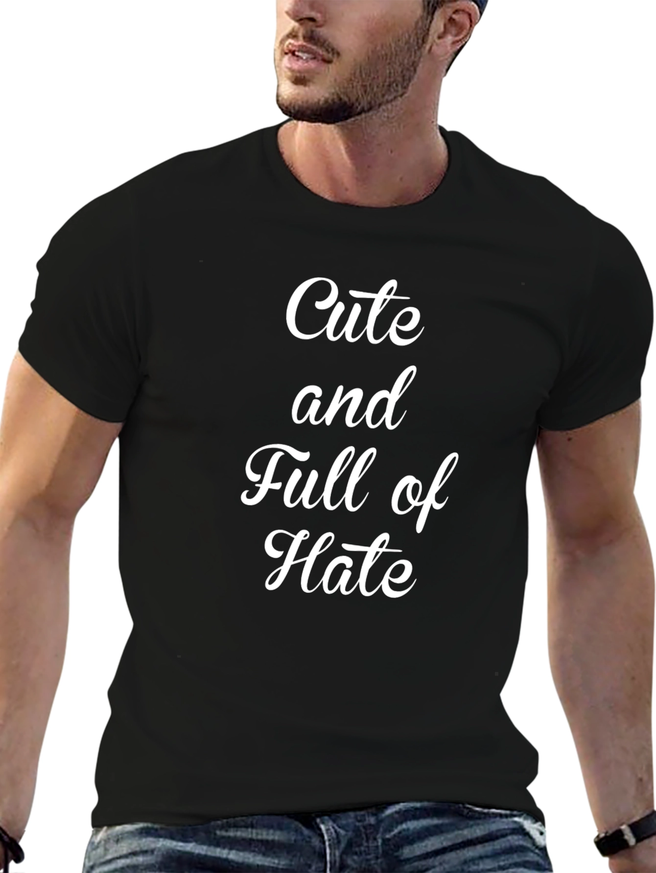 Camiseta Negra Cute and Full of Hate