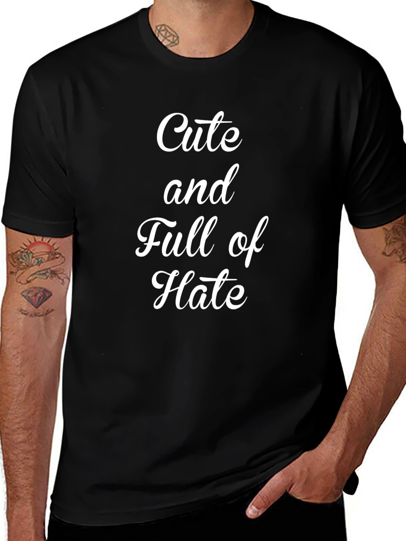 Camiseta Negra Cute and Full of Hate