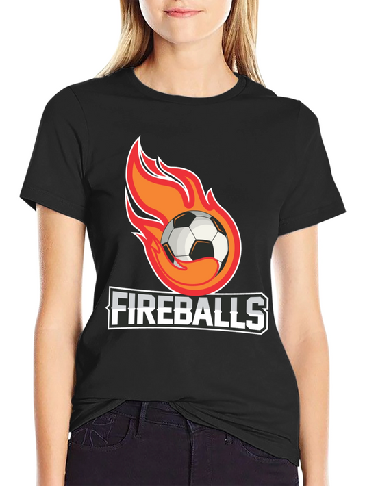 Camiseta Negra Fireballs Fútbol en Llamas