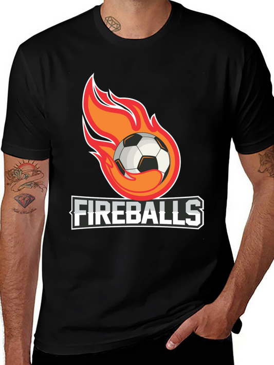 Camiseta Negra Fireballs Fútbol en Llamas