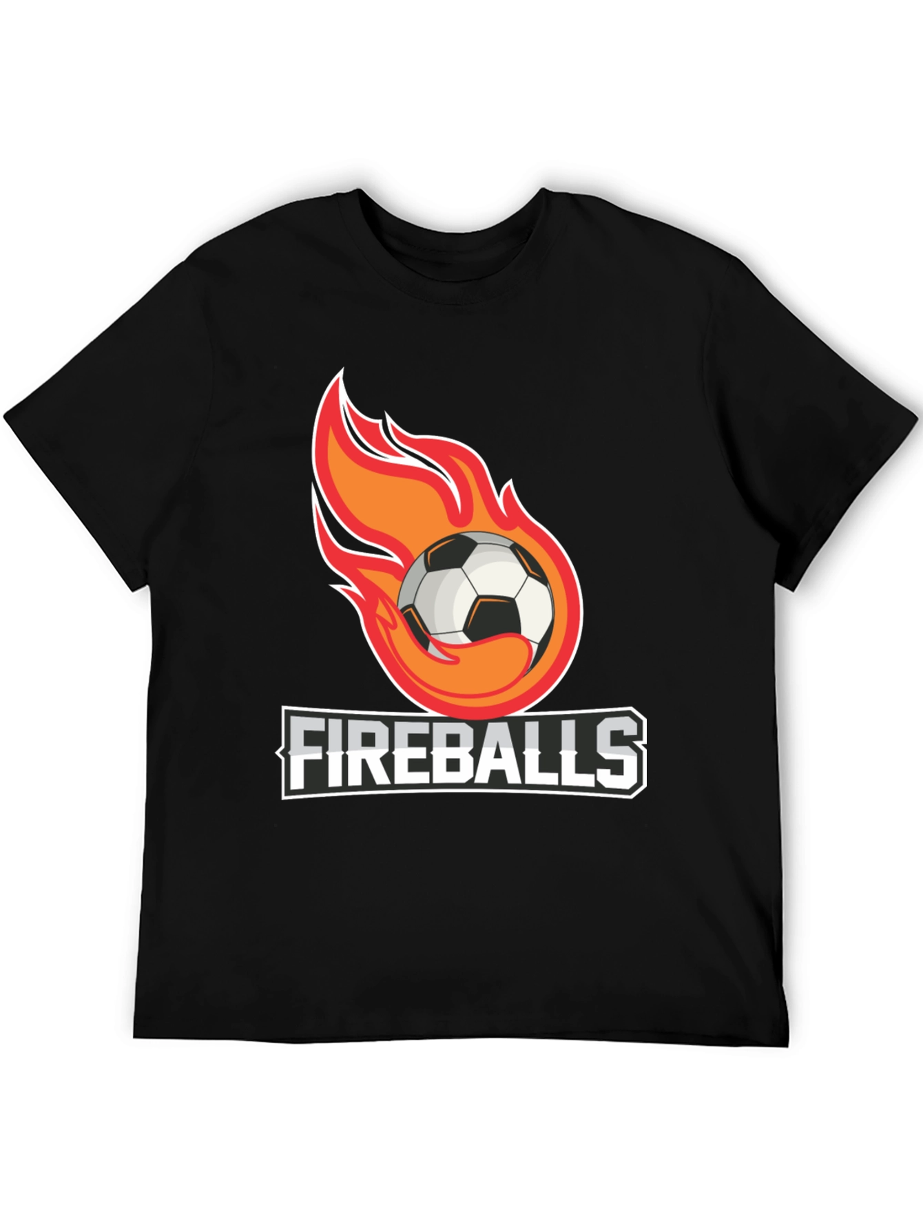 Camiseta Negra Fireballs Fútbol en Llamas