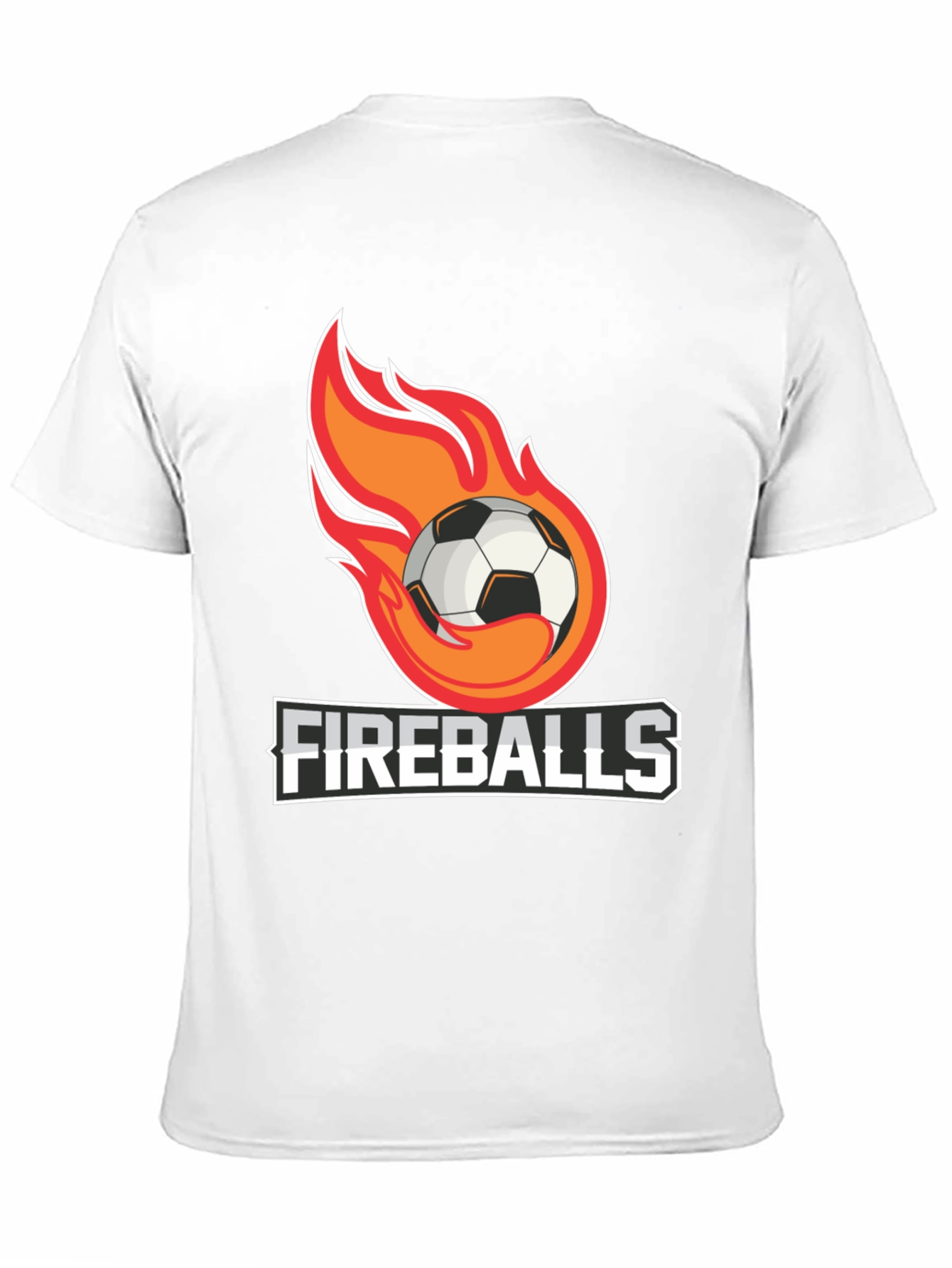 Camiseta Negra Fireballs Fútbol en Llamas