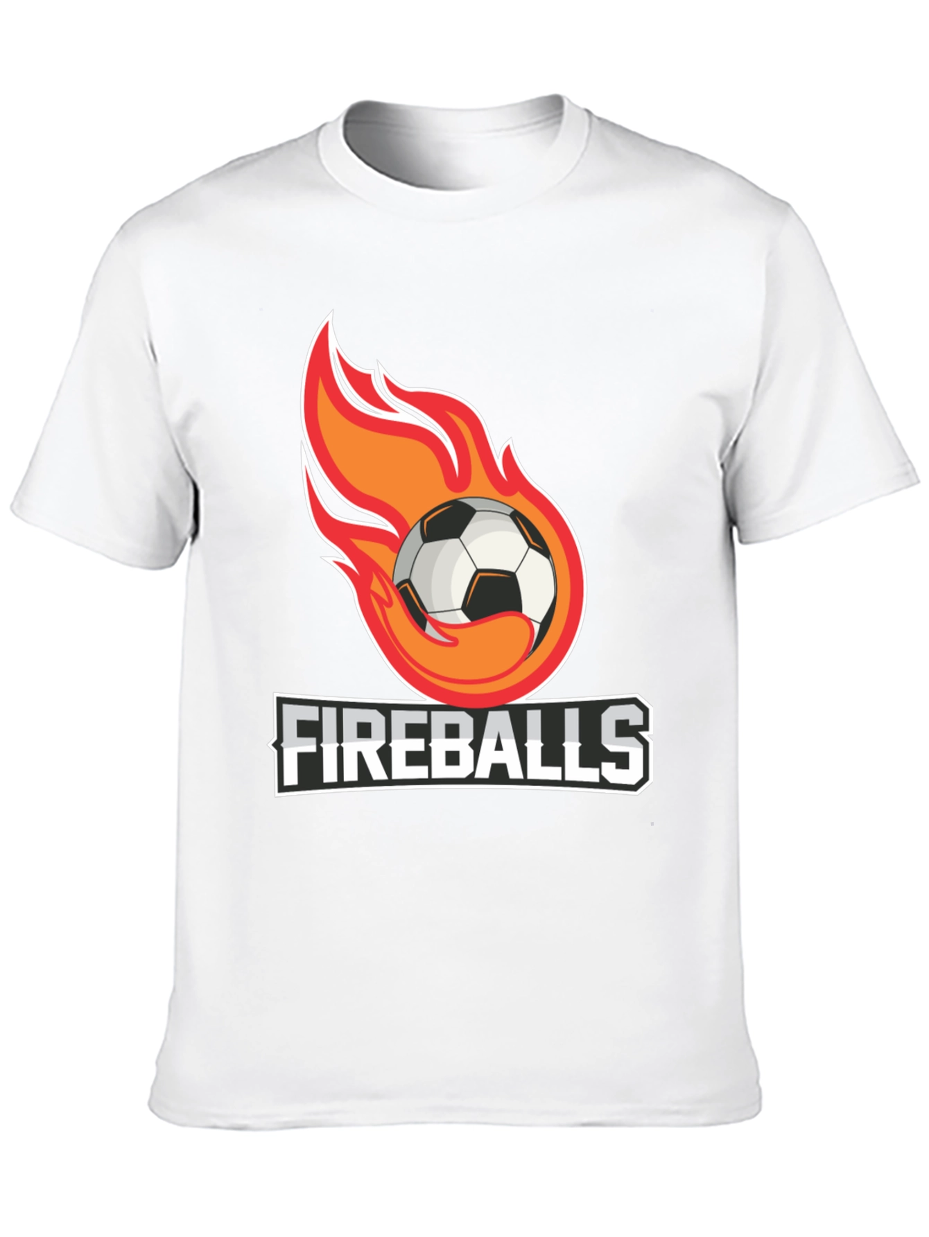 Camiseta Negra Fireballs Fútbol en Llamas
