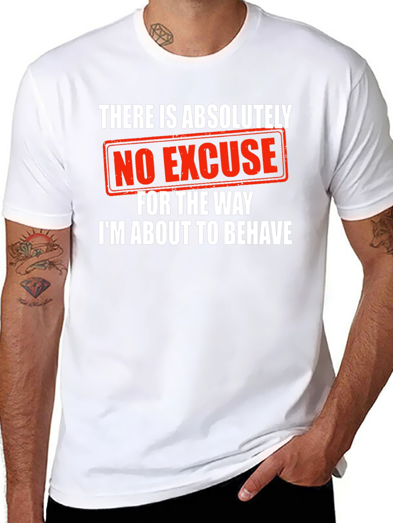 Camiseta Negra: Sin Excusa Para Mi Comportamiento