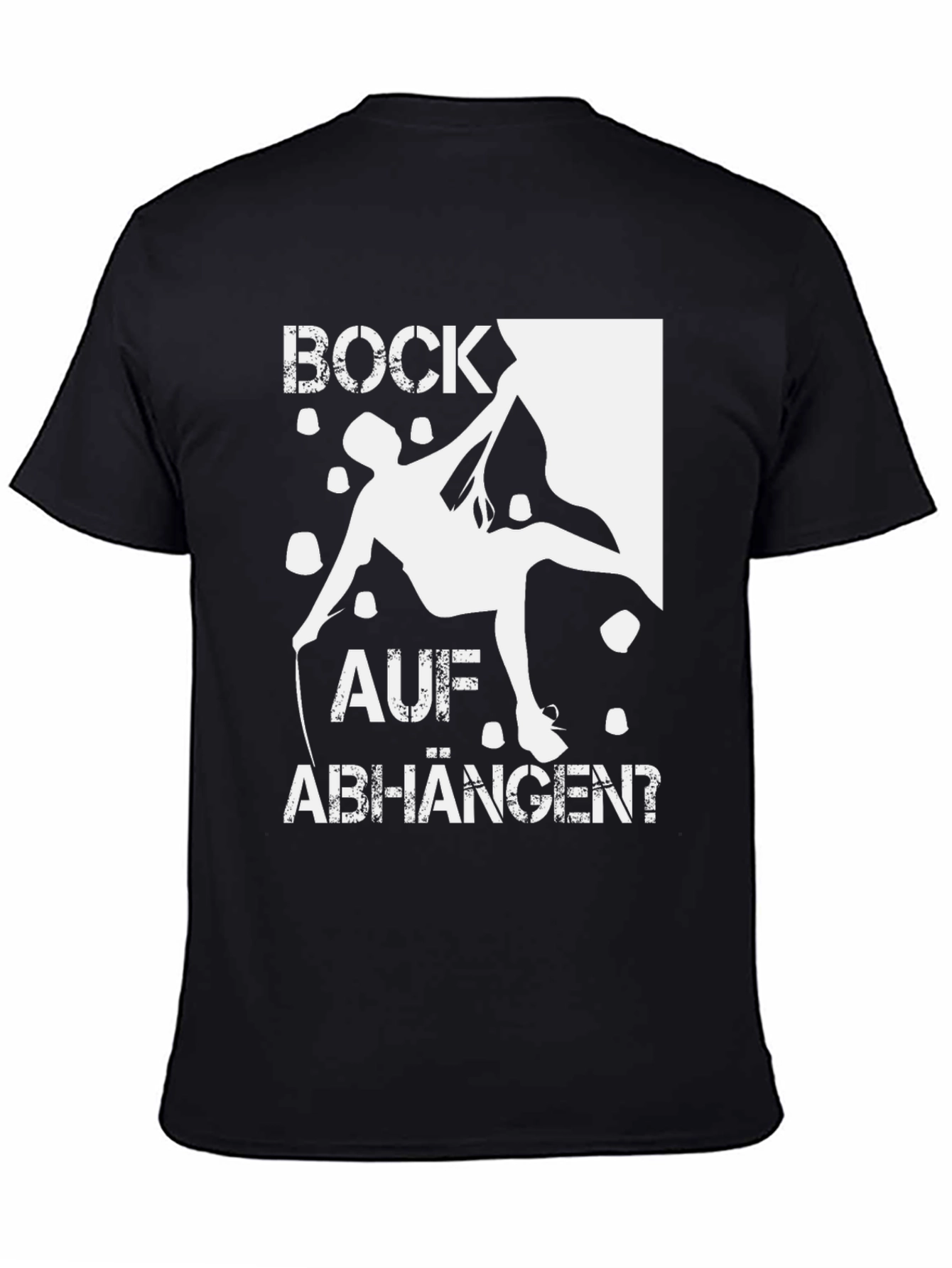 Camiseta Negra Escalada Bock auf Abhängen?
