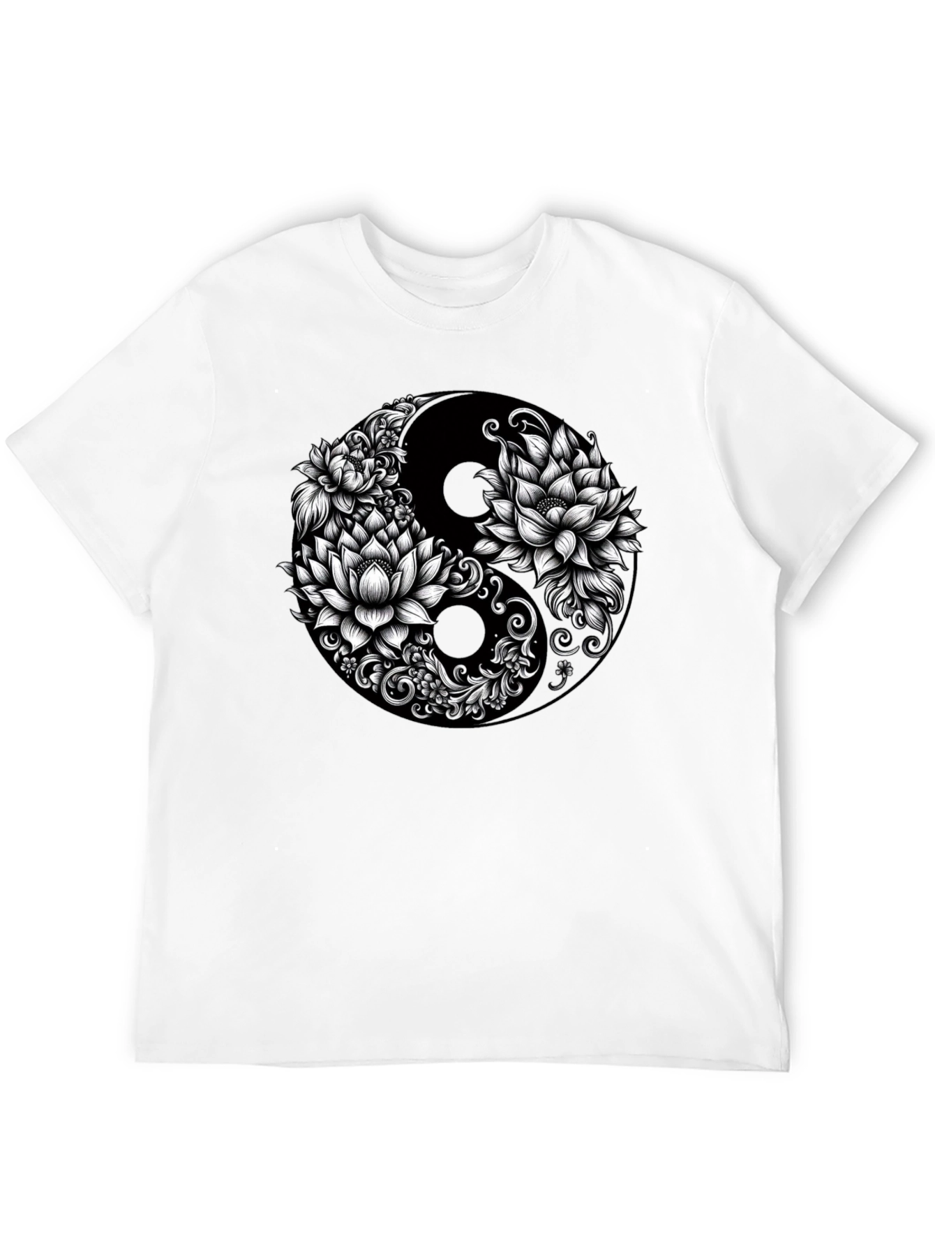 Camiseta Yin Yang Floral - Estilo y Equilibrio
