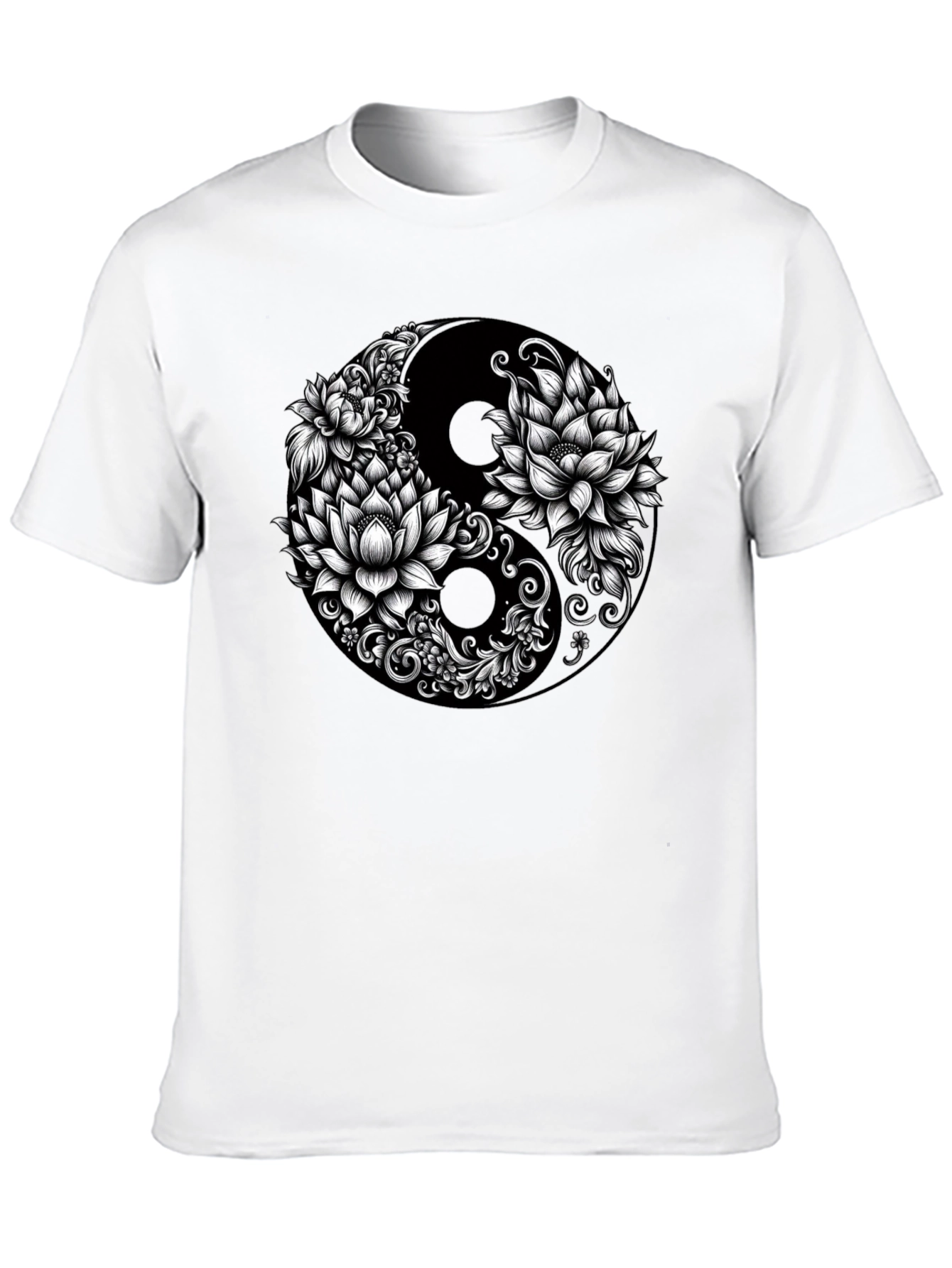 Camiseta Yin Yang Floral - Estilo y Equilibrio