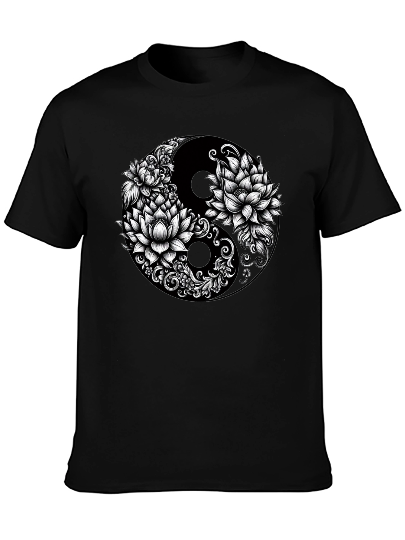 Camiseta Yin Yang Floral - Estilo y Equilibrio