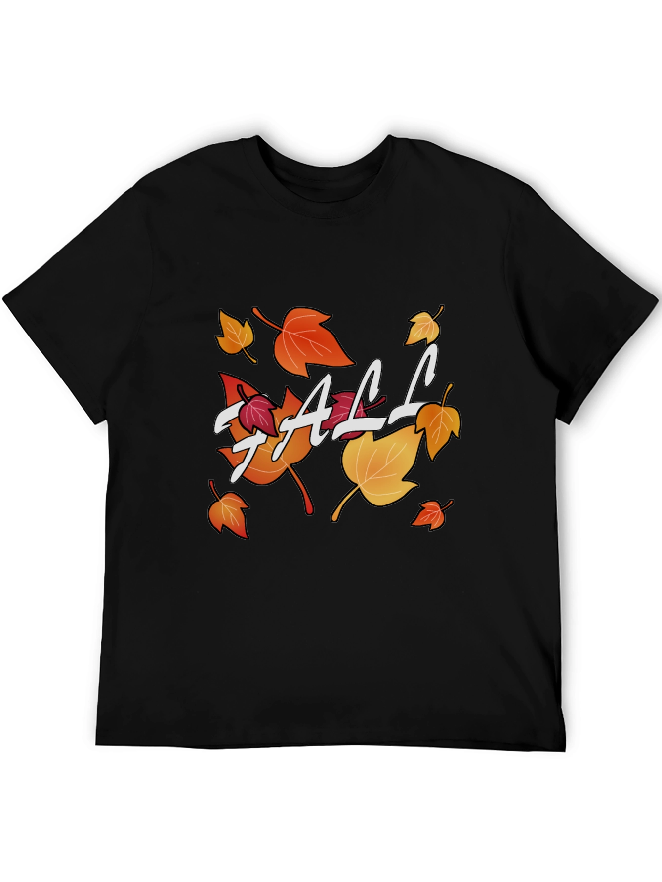 Camiseta Negra Estampada de Otoño para Hombre