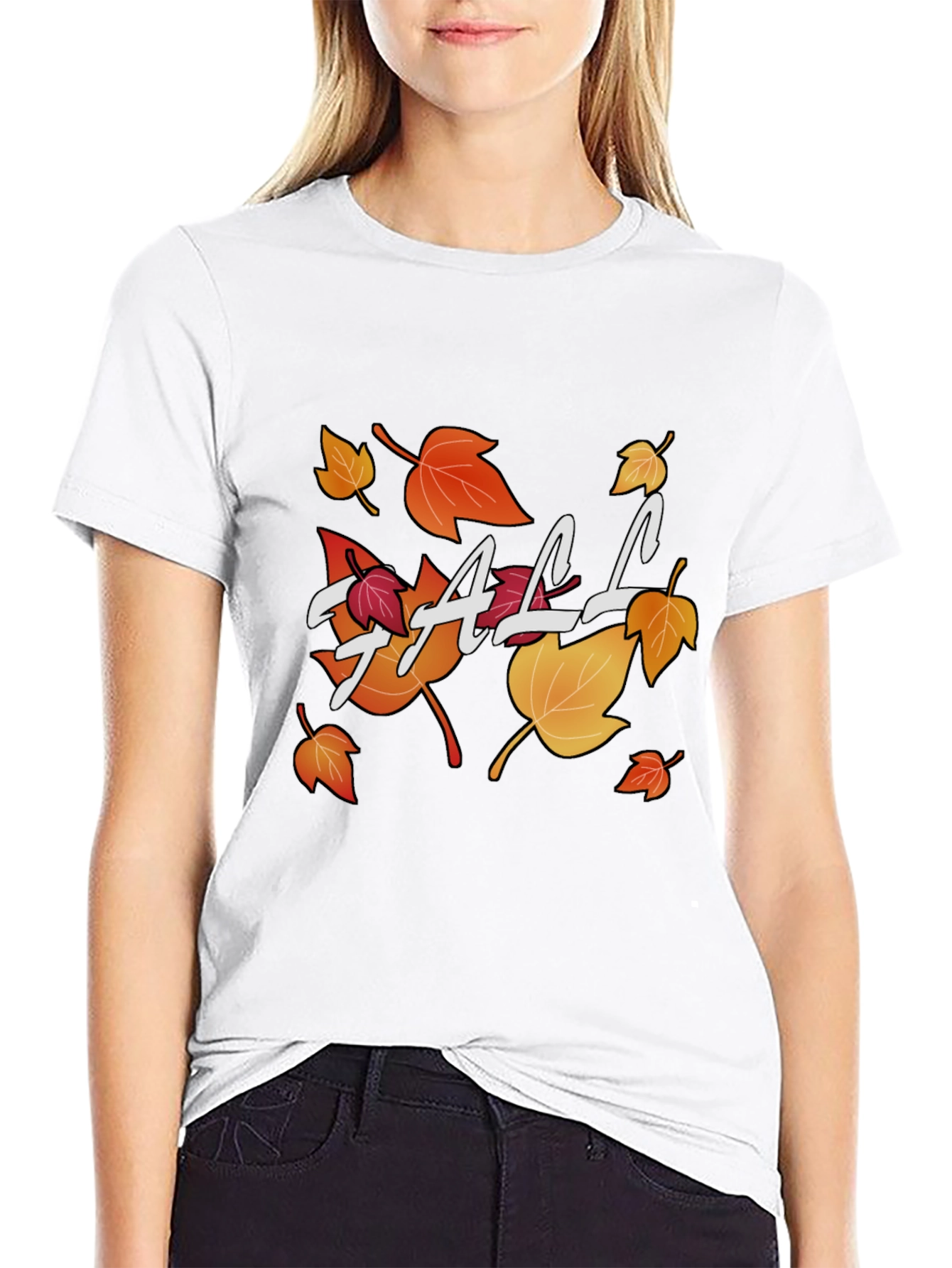 Camiseta Negra Estampada de Otoño para Hombre