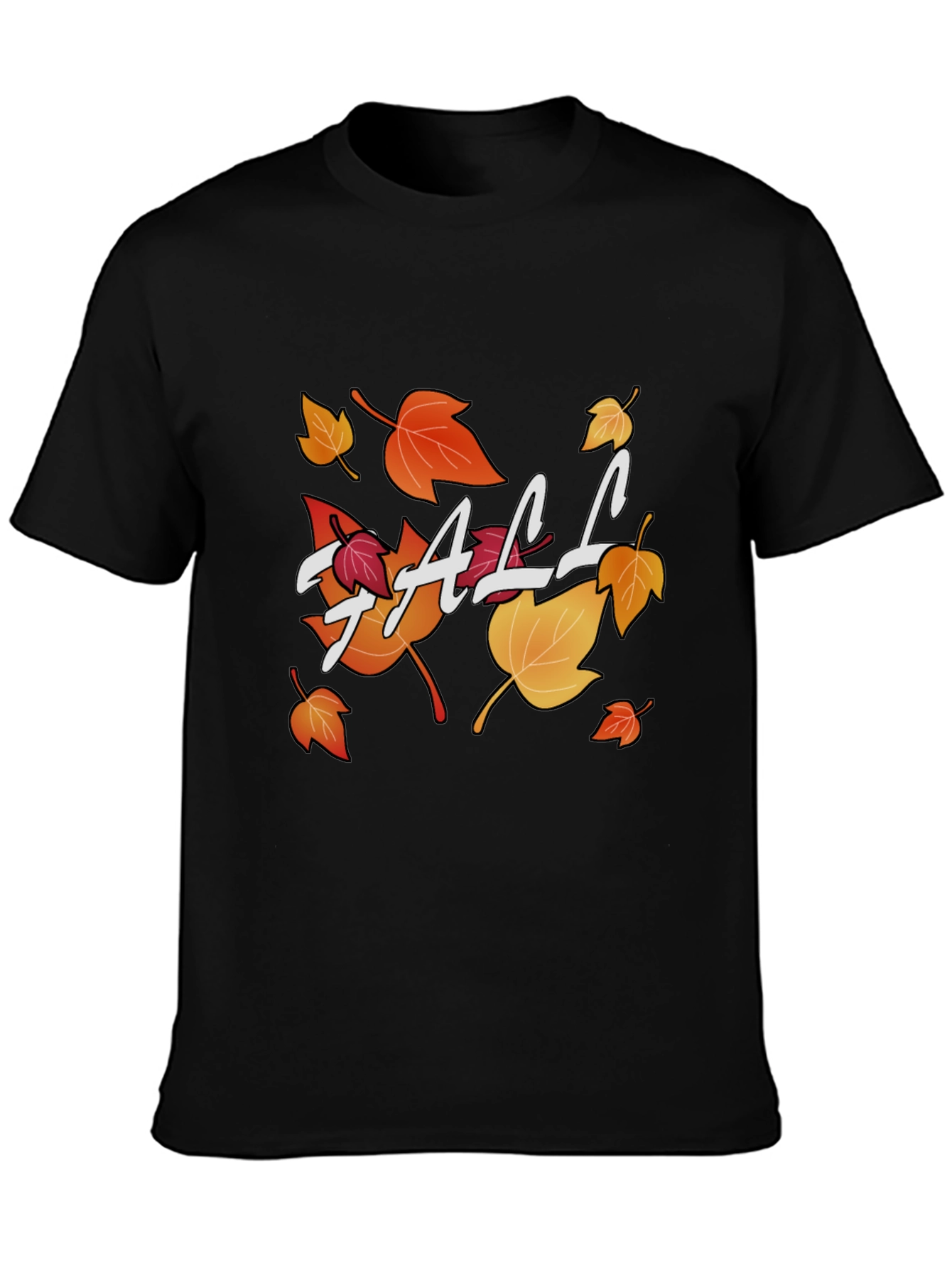 Camiseta Negra Estampada de Otoño para Hombre