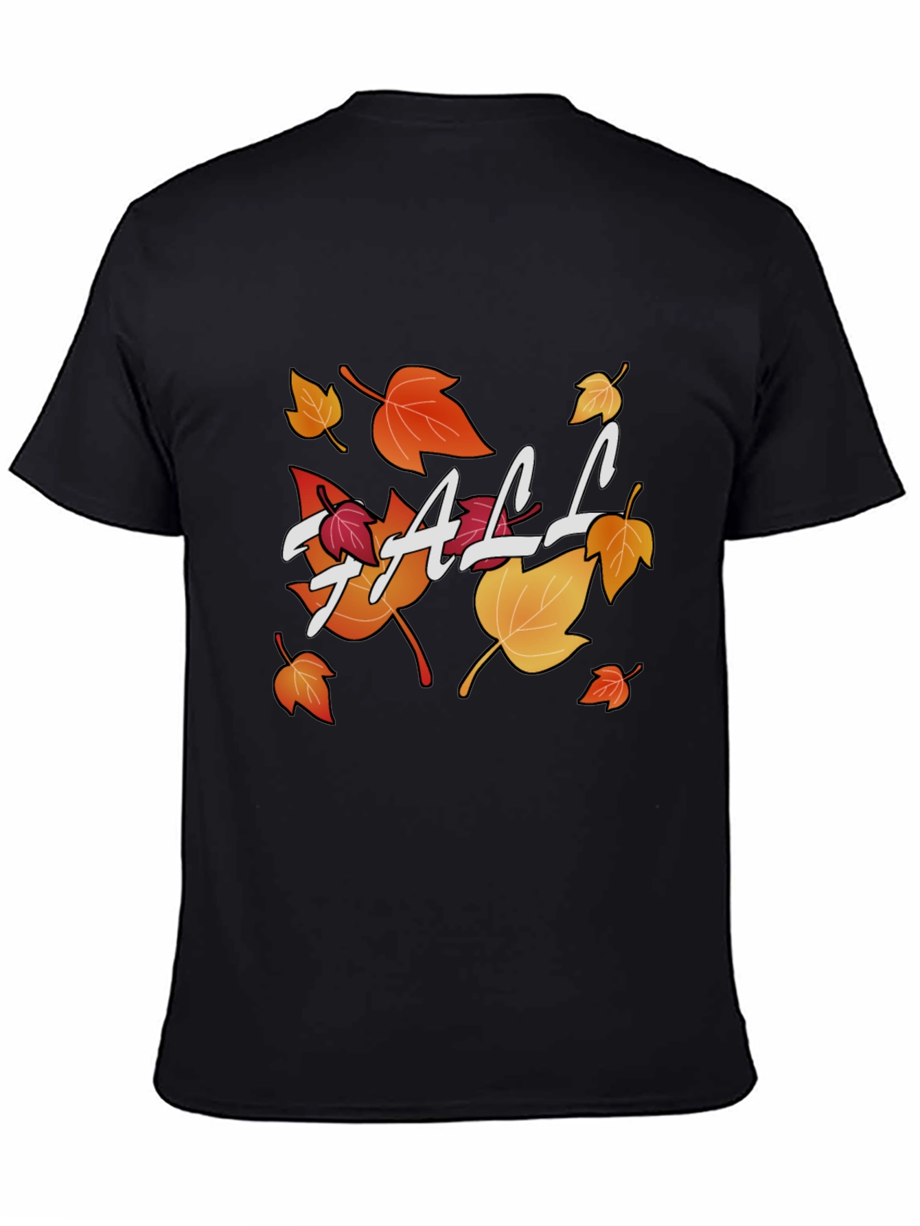 Camiseta Negra Estampada de Otoño para Hombre