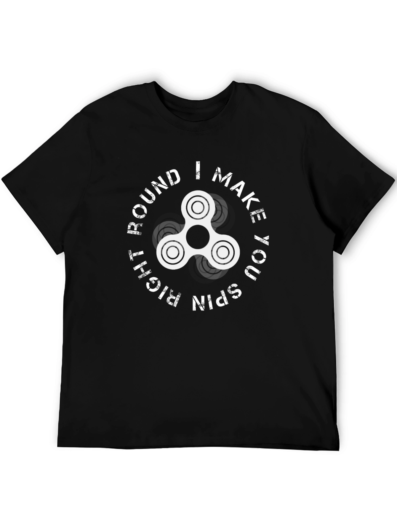 Camiseta Negra con Diseño Fidget Spinner