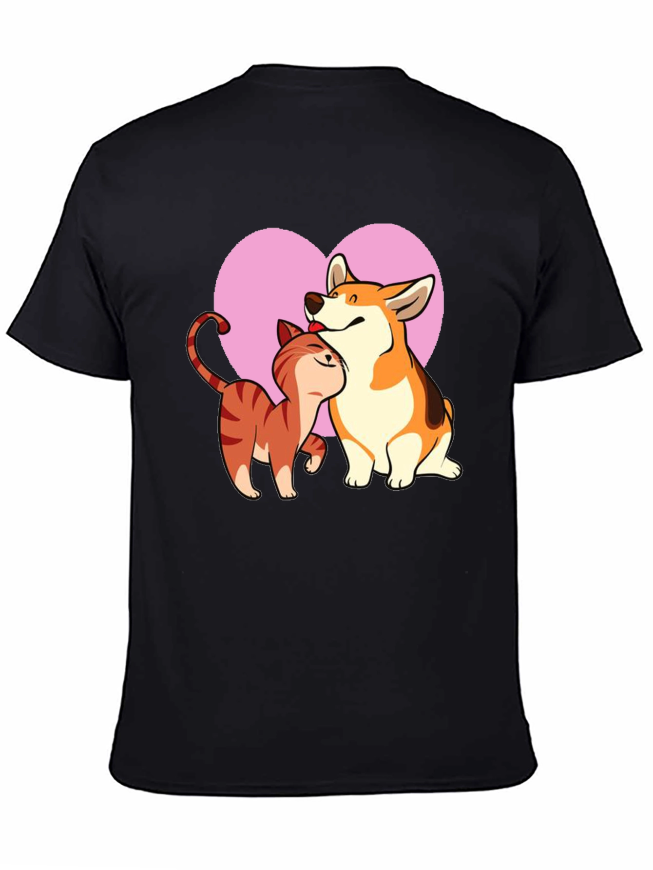 Camiseta Negra: Amor Gatuno y Perruno