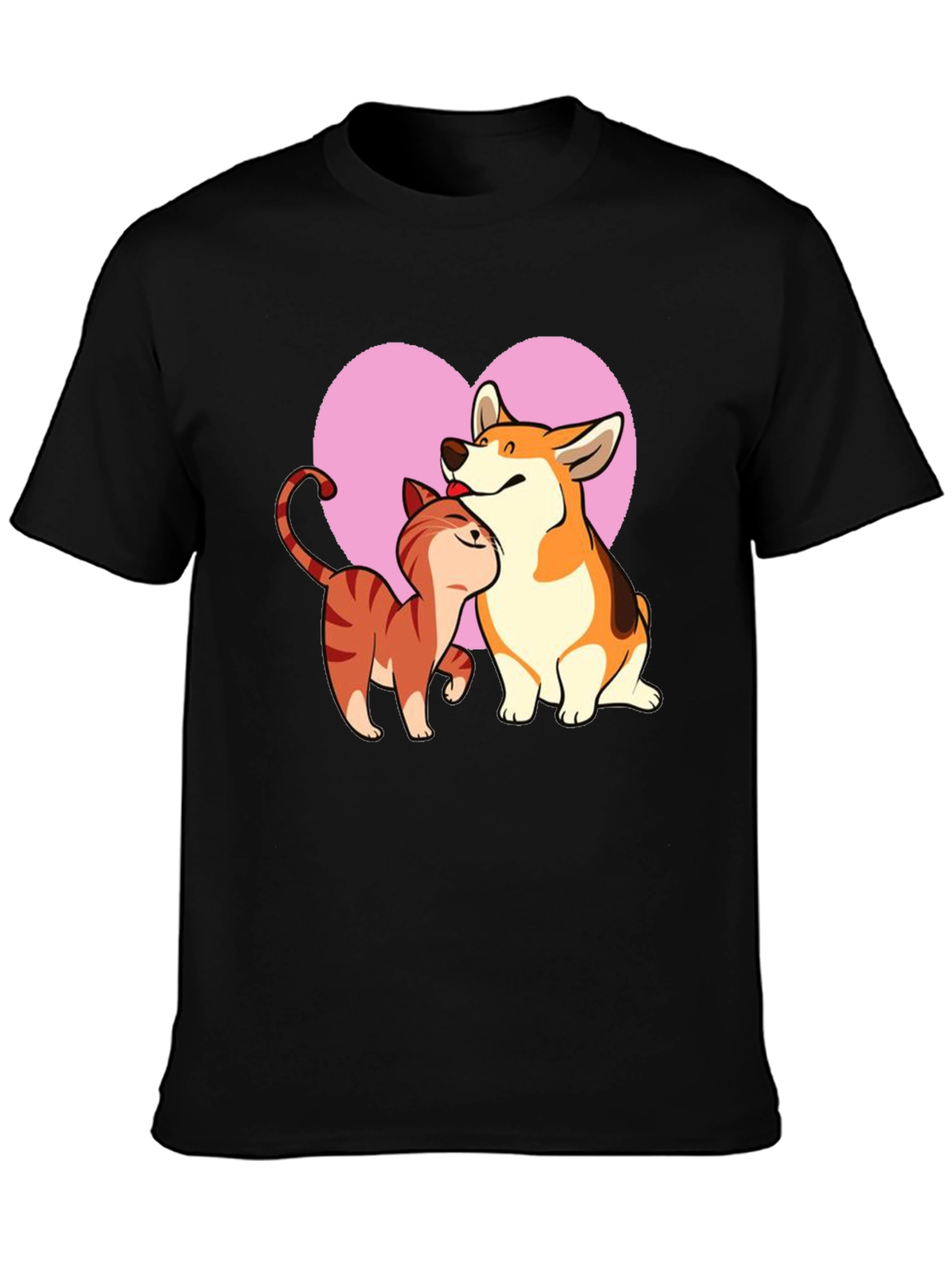 Camiseta Negra: Amor Gatuno y Perruno