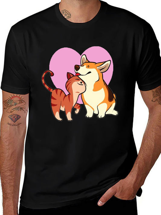 Camiseta Negra: Amor Gatuno y Perruno