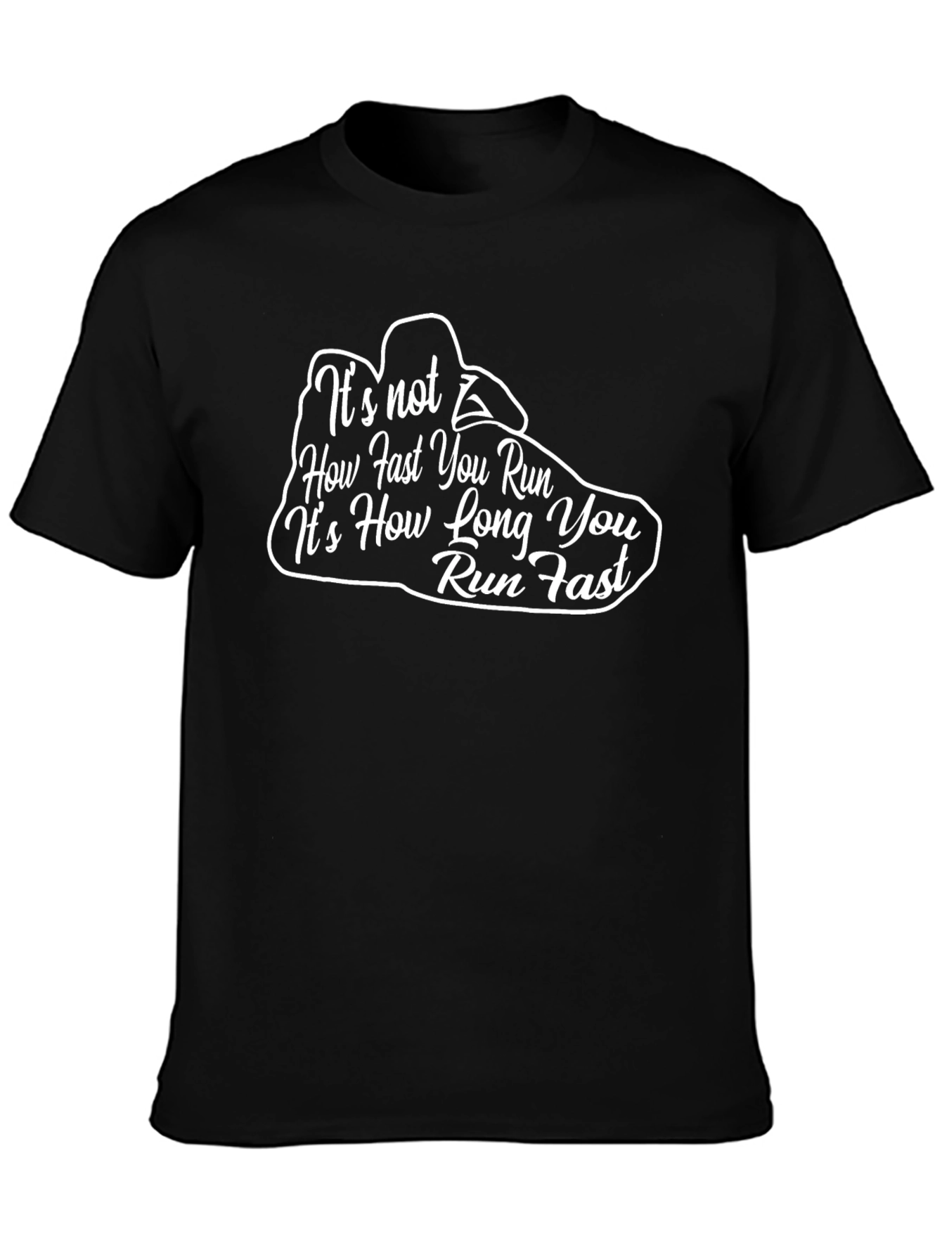 Camiseta Negra con Diseño Inspirador de Running
